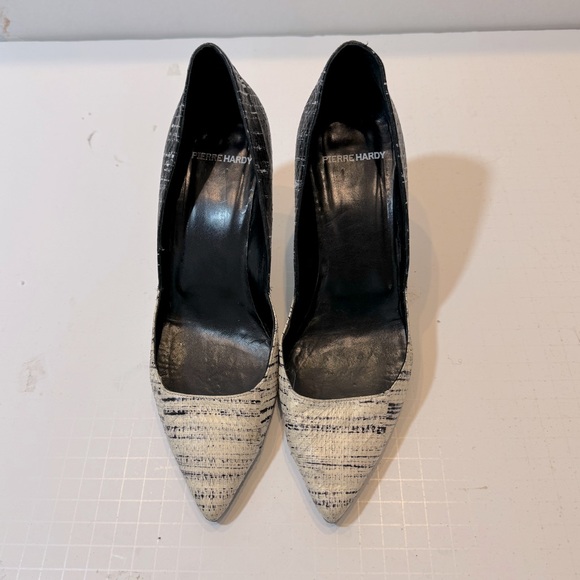 PIERRE HARDY Black and White Heels Desginer Stiletto Shoes Animal Print Pumps - Picture 3 of 6